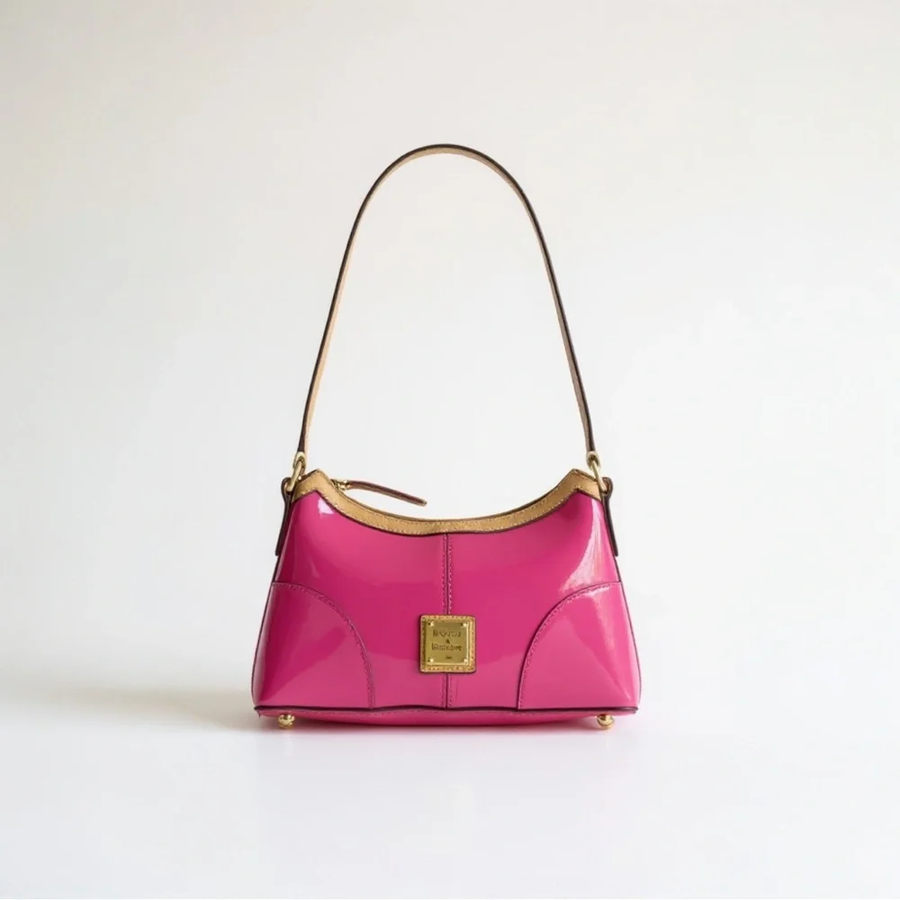 Dooney‎ & Bourke Pink Shoulder Bag with Gold Trim